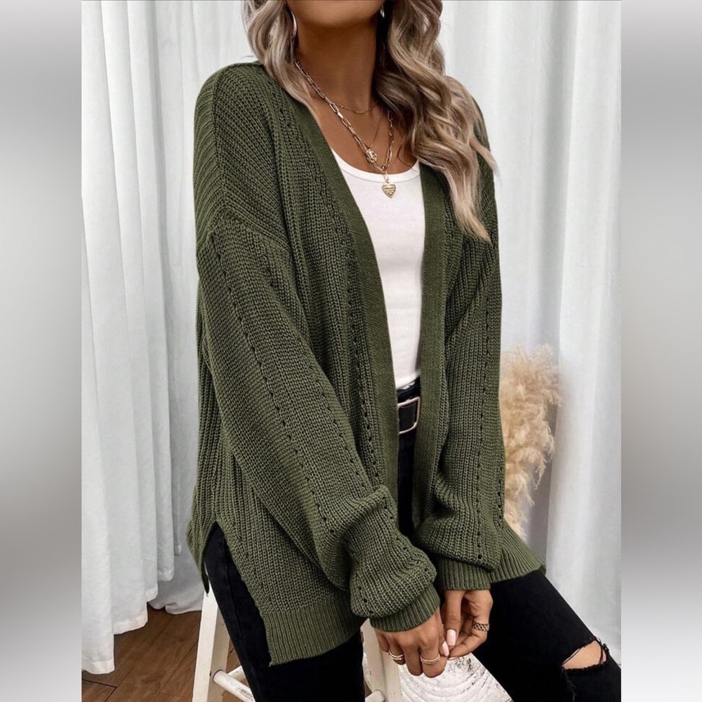 Hunter green cardigan - Picture 3 of 4